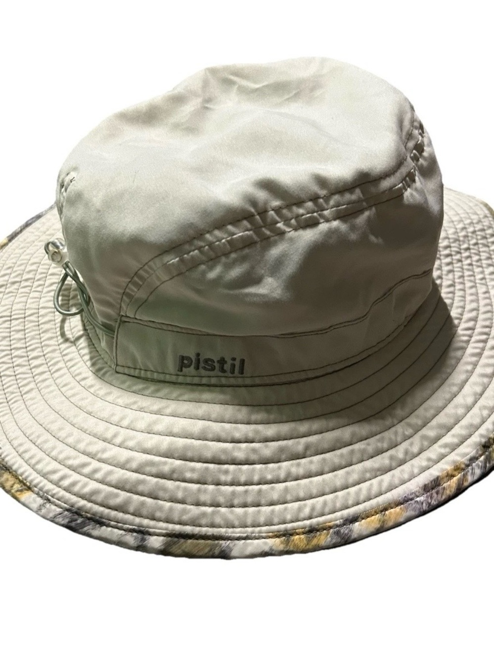 Pistil Beige Summer Beach Sun Hat Adjustable Neck Strap OSFM
